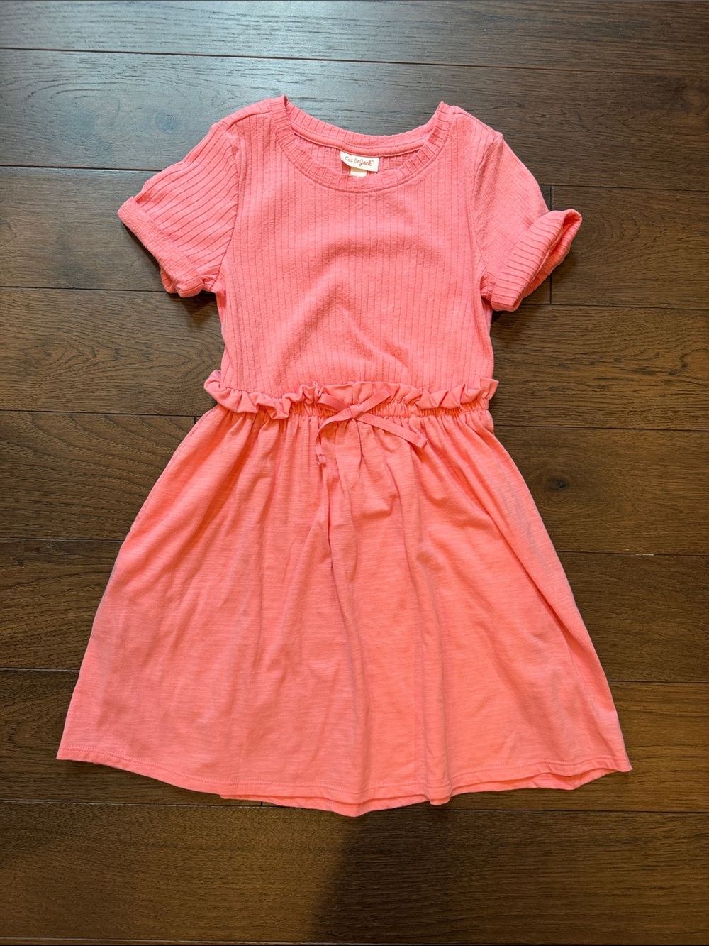 Cat & Jack Girls' Coral Knit Short-Sleeve Dress Size Medium / 8 - C44-007